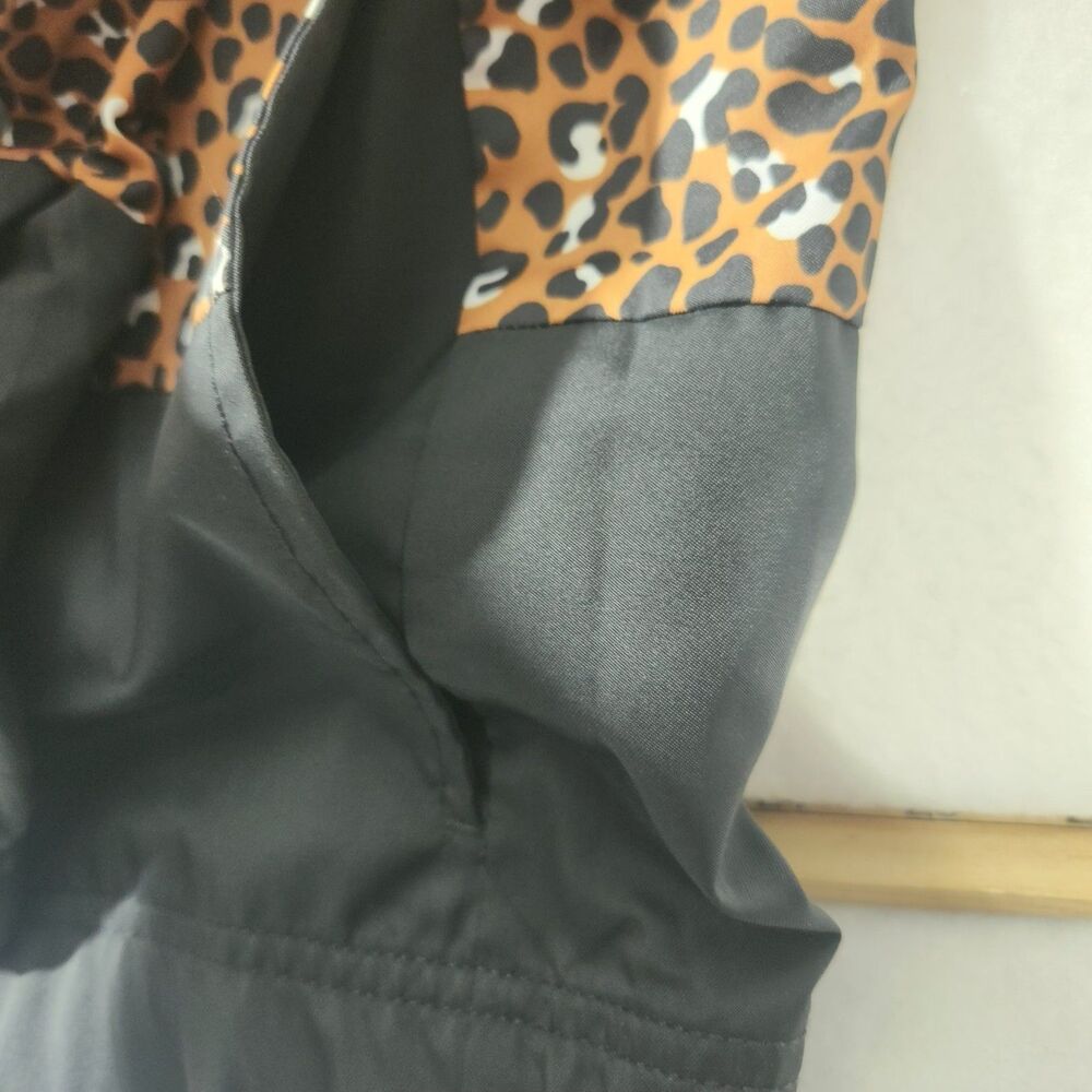 Nike Jacket Womens 2X Brown Black Leopard Print Windbreaker CD3683-754 - Picture 5 of 9